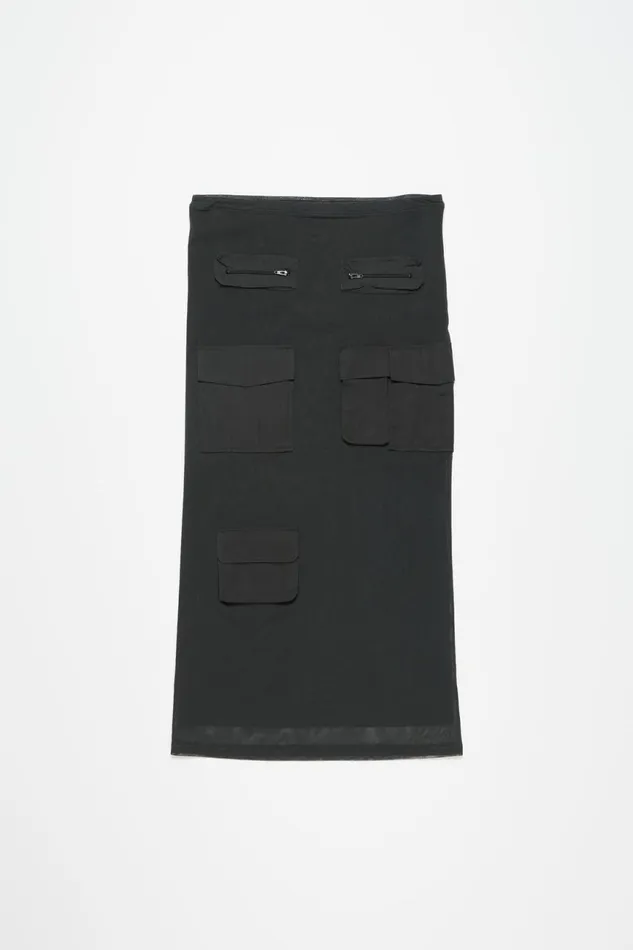Women Cargo Mesh Skirt Anthracite Grey Acne Studios Skirts
