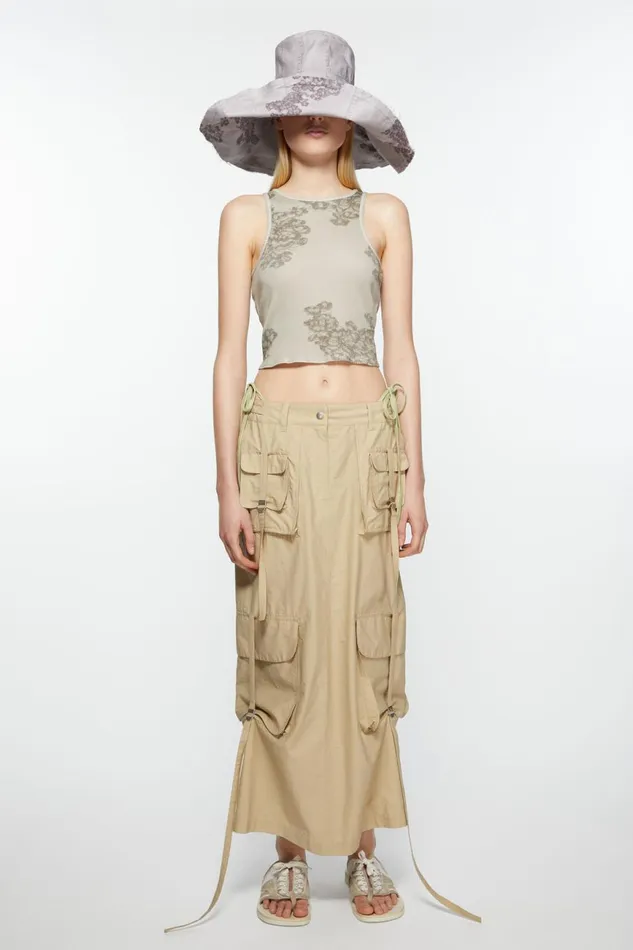 Women Cargo Skirt Beige Acne Studios Skirts