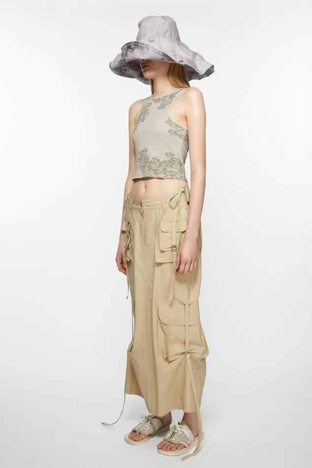 Women Cargo Skirt Beige Acne Studios Skirts