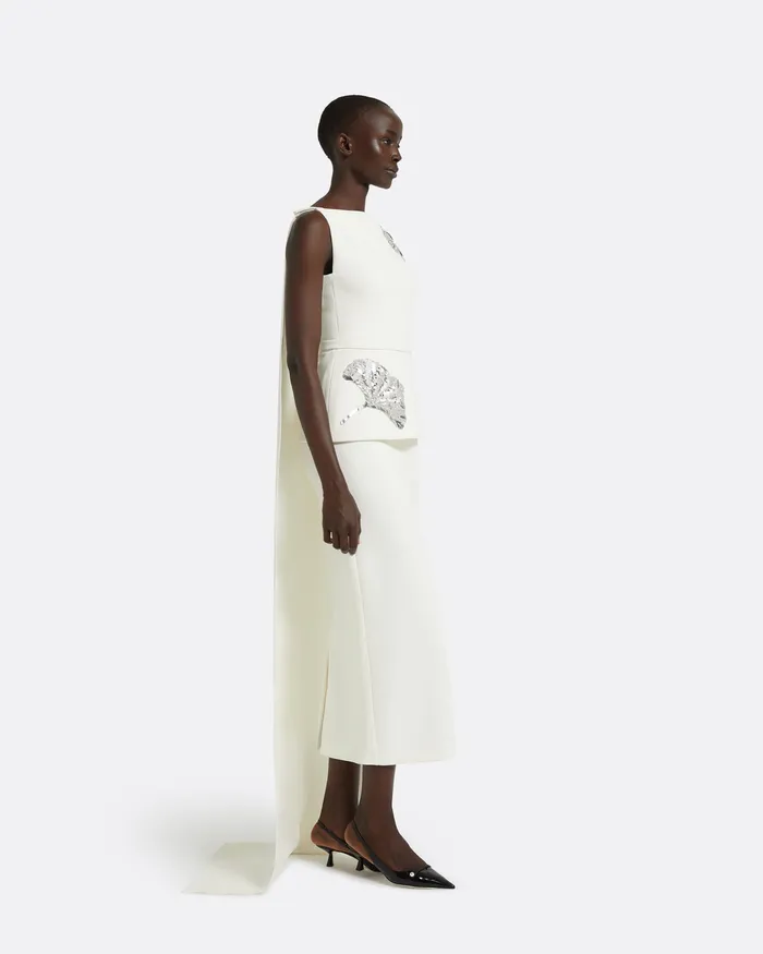Women Cemile Ivory Midi Dress Ivory Dresses Safiyaa