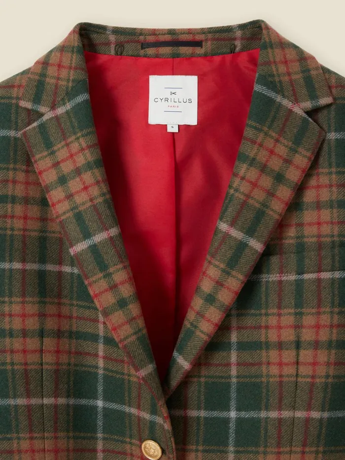 Women Clothing Cyrillus Augustine Jacket 8211 Christmas In Constance039s Wonderland Carreaux Vert