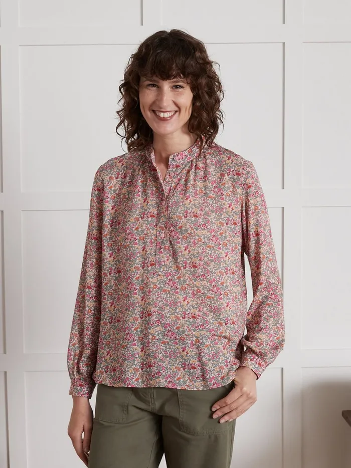 Women Clothing Cyrillus Blouse Made With Liberty Fabric 8211 The Limited Collection Lib Babington Rose