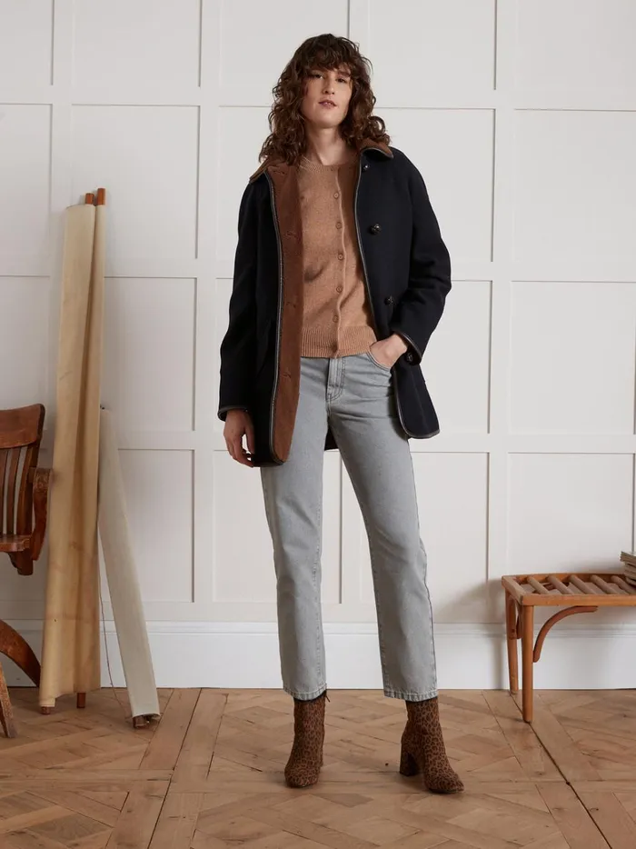 Women Clothing Cyrillus Claire Mom Organic Cotton Jeans With EcoFriendly Wash Denim Gris Clair