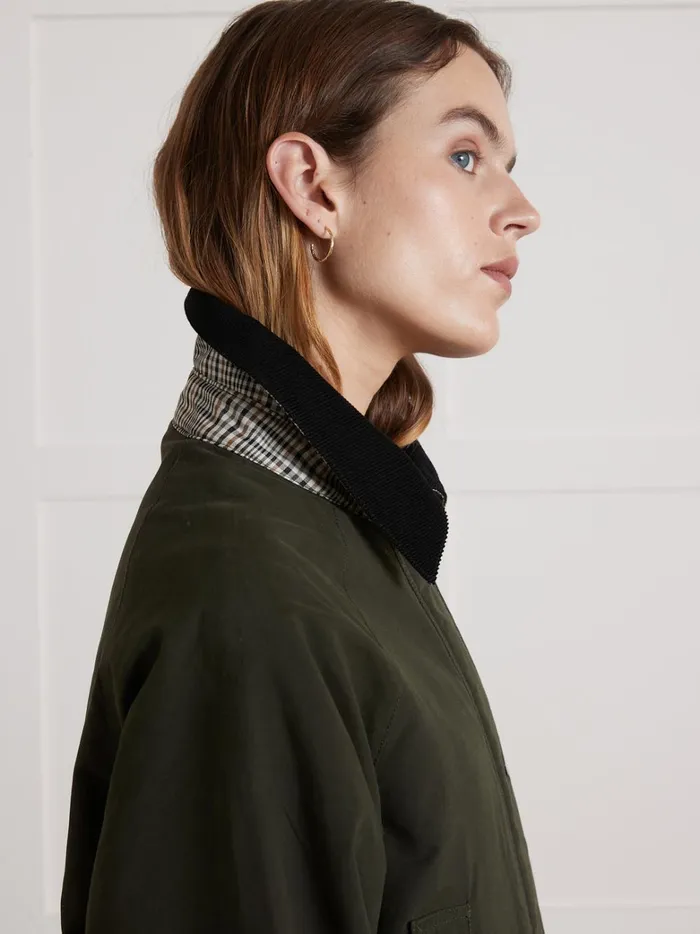 Women Clothing Cyrillus Coated Cotton Jacket Green