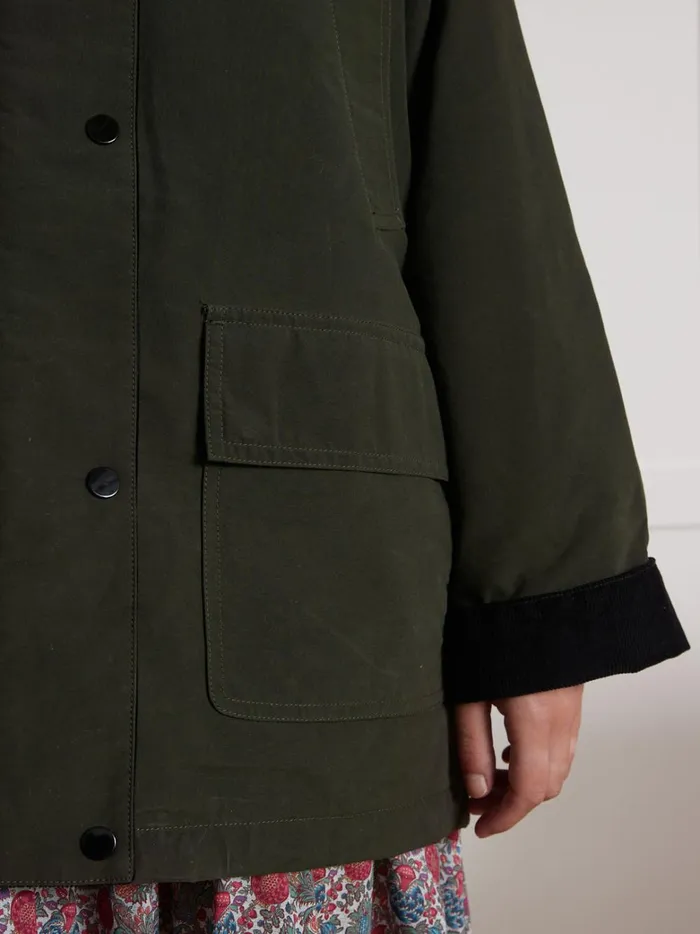 Women Clothing Cyrillus Coated Cotton Jacket Green