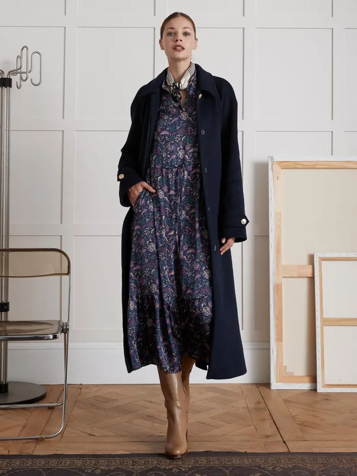 Women Clothing Cyrillus Long Pablo Piatti Botania Print Dress Imp Botania