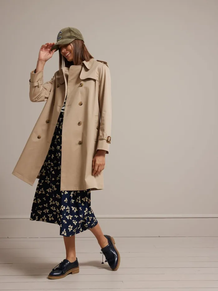 Women Clothing Cyrillus Long Trench Coat Beige