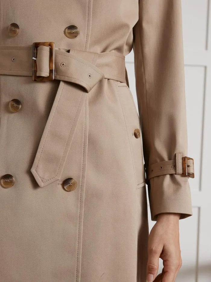 Women Clothing Cyrillus Long Trench Coat Beige