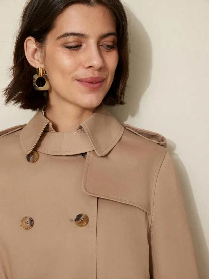 Women Clothing Cyrillus Long Trench Coat Beige