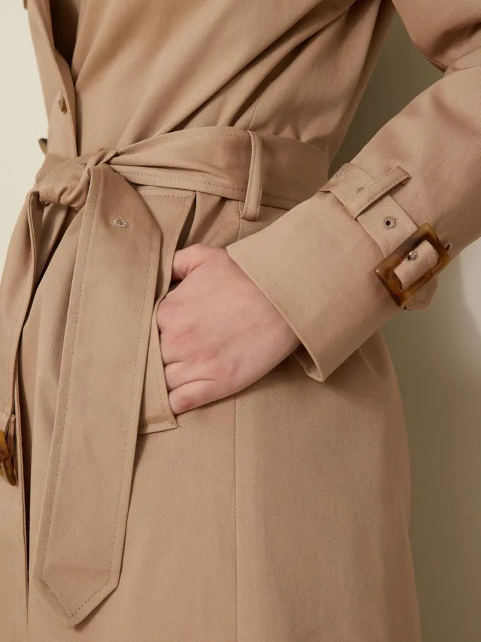 Women Clothing Cyrillus Long Trench Coat Beige