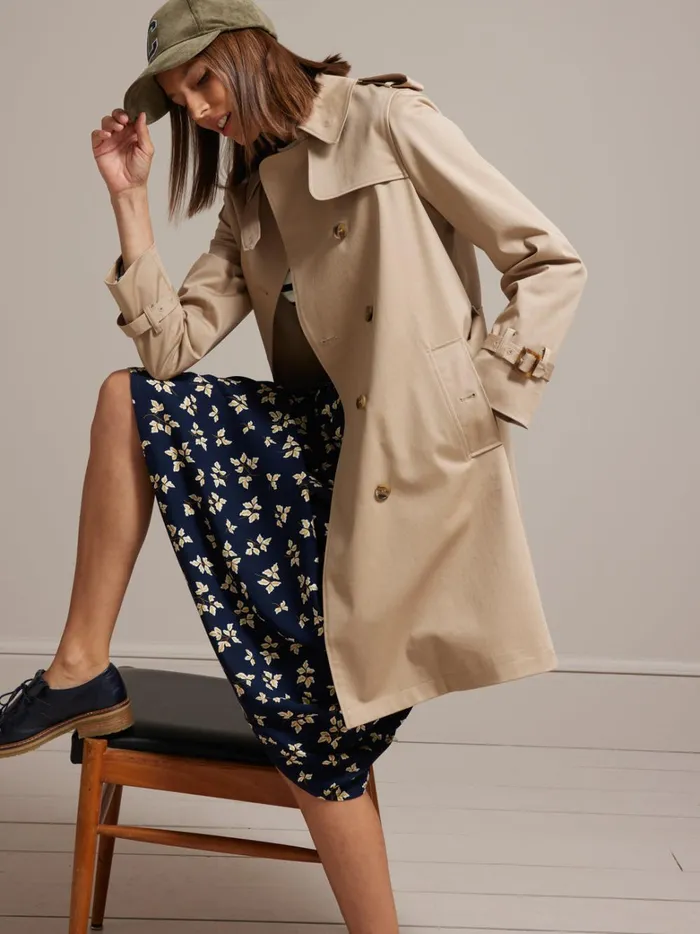 Women Clothing Cyrillus Long Trench Coat Beige