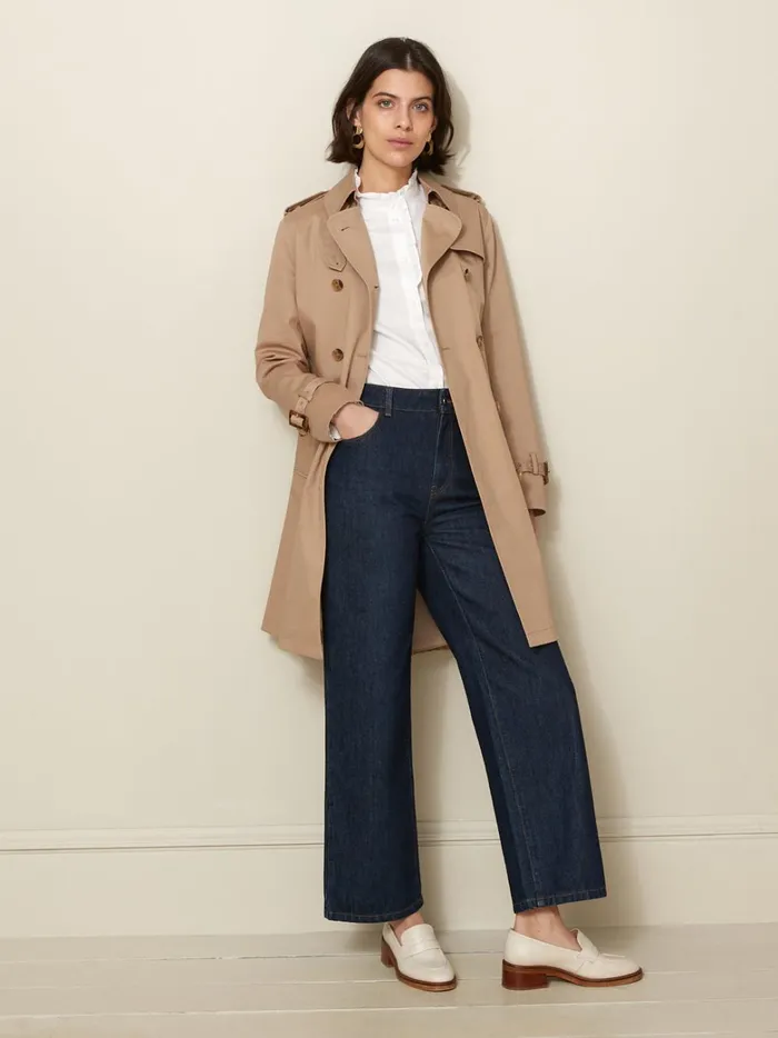 Women Clothing Cyrillus Long Trench Coat Beige