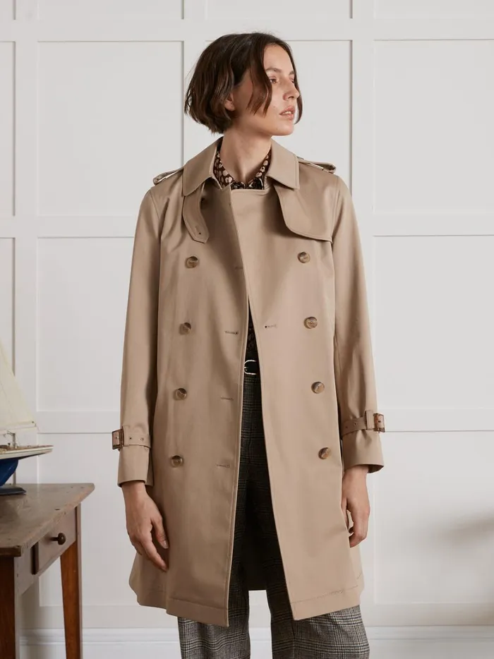 Women Clothing Cyrillus Long Trench Coat Beige