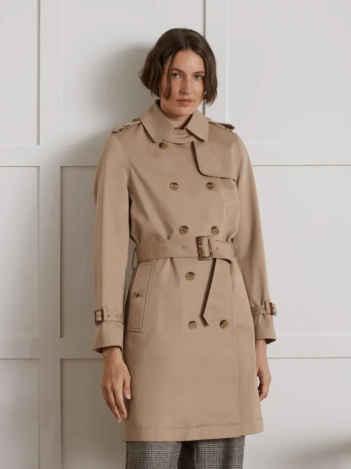Women Clothing Cyrillus Long Trench Coat Beige