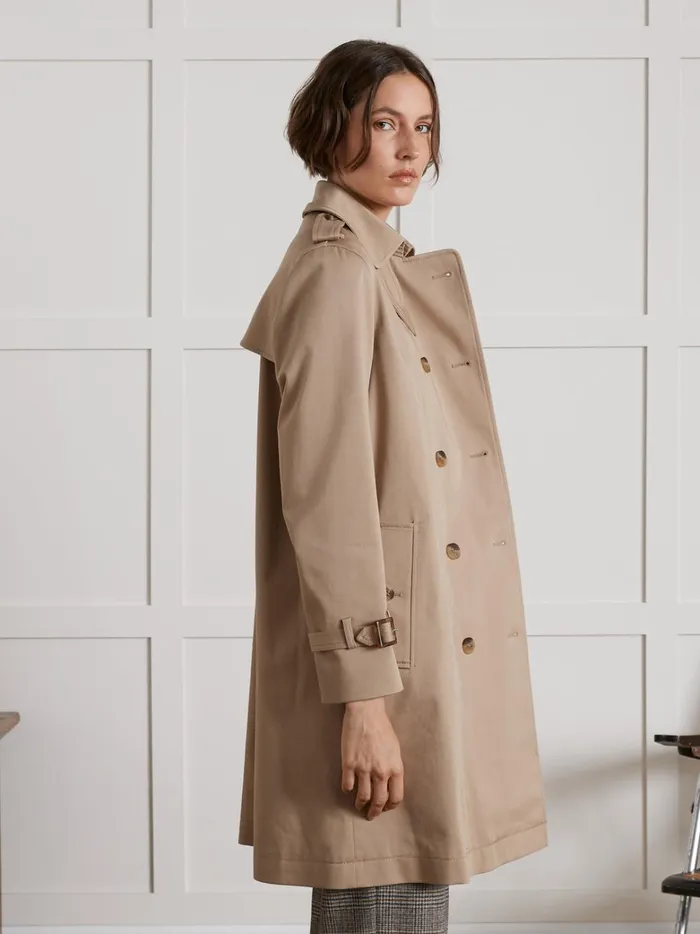 Women Clothing Cyrillus Long Trench Coat Beige