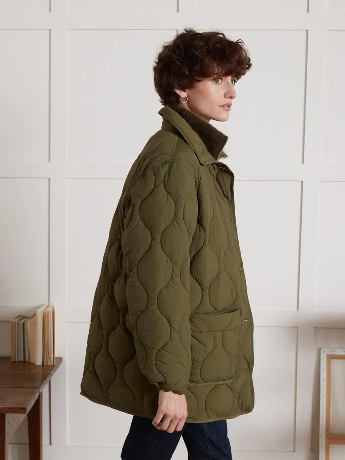 Women Clothing Cyrillus Quilted Jadket Vert Chasse