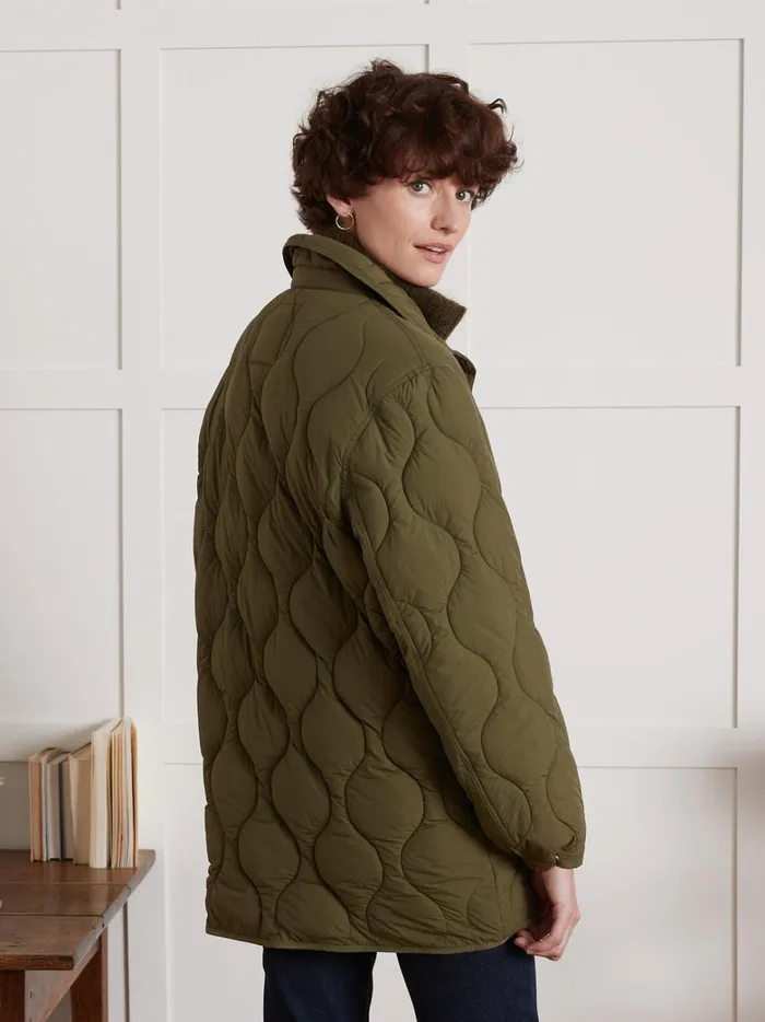 Women Clothing Cyrillus Quilted Jadket Vert Chasse