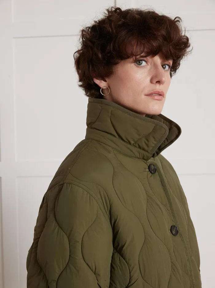 Women Clothing Cyrillus Quilted Jadket Vert Chasse