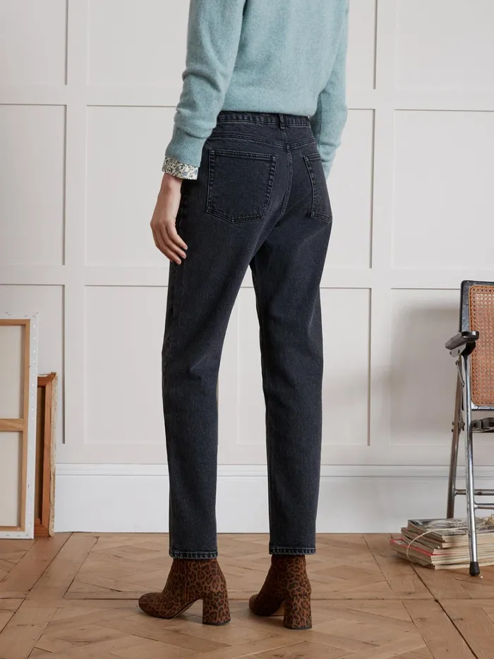 Women Clothing Cyrillus Sandra StraightLeg Organic Cotton Jeans With EcoFriendly Wash Denim Gris Fonce