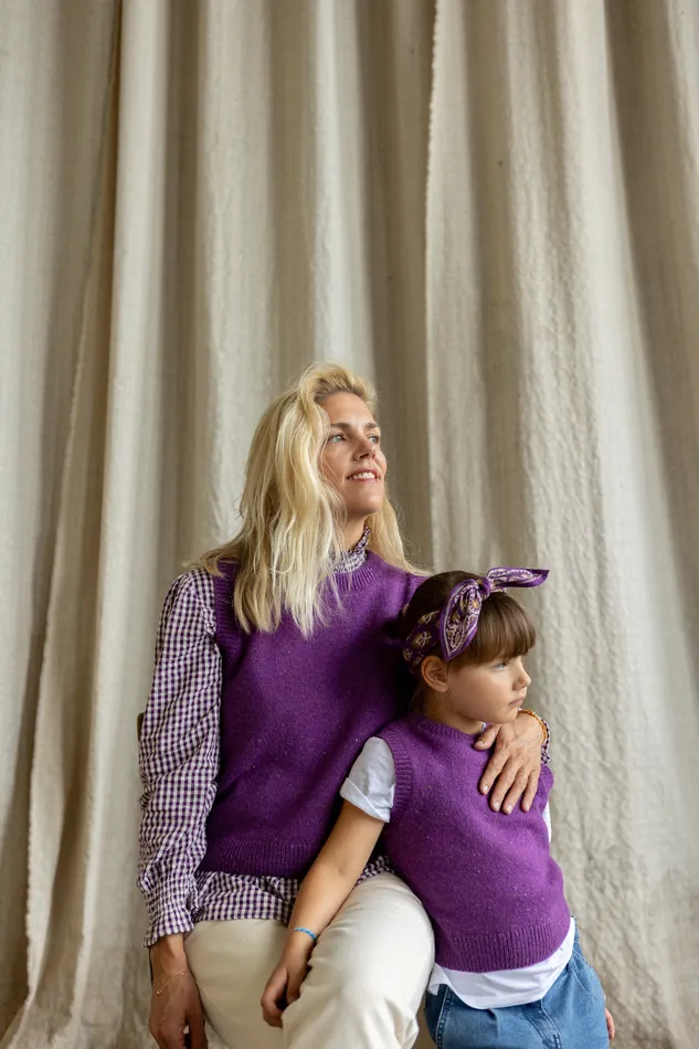 Women Clothing Cyrillus Sleeveless Sarah Sweater 8211 Apaches Collection Violet