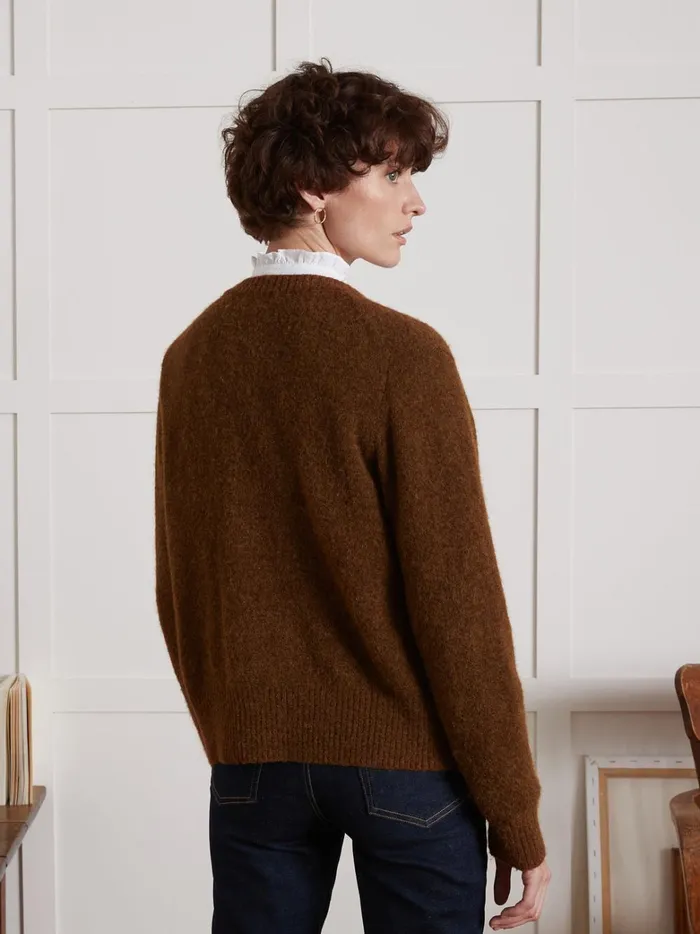 Women Clothing Cyrillus Wool An Alpaca Cardigan Moka