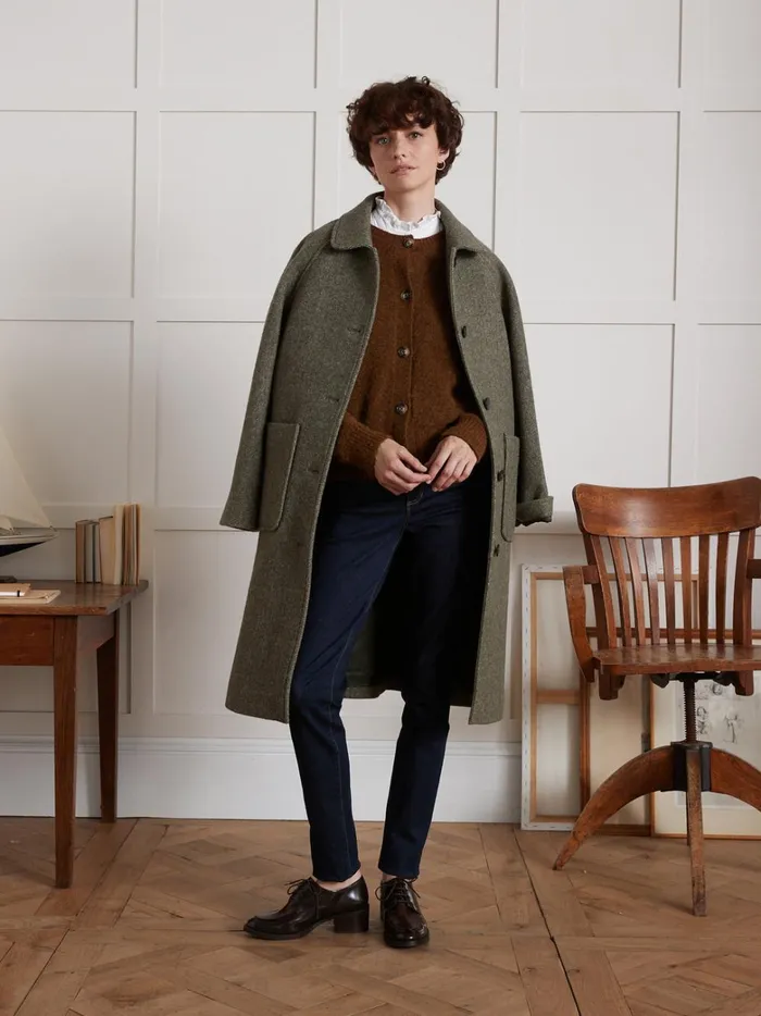 Women Clothing Cyrillus Wool An Alpaca Cardigan Moka