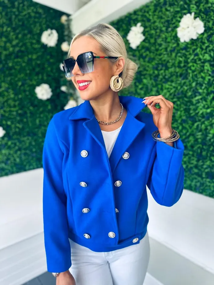 Women Coats and Jackets Canella Lane Jackson Detailed Jacket Cobalt