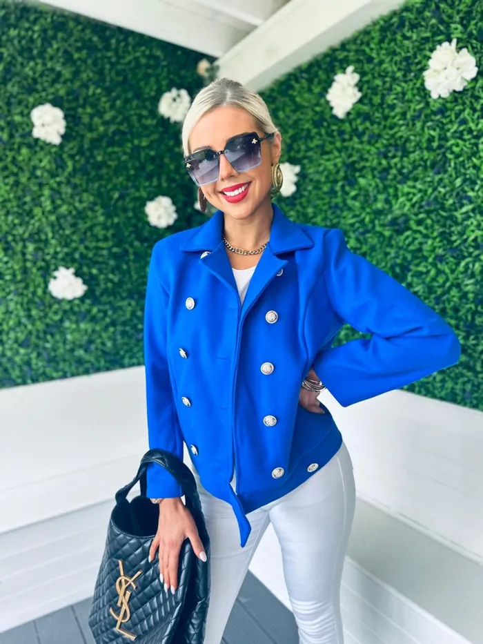 Women Coats and Jackets Canella Lane Jackson Detailed Jacket Cobalt