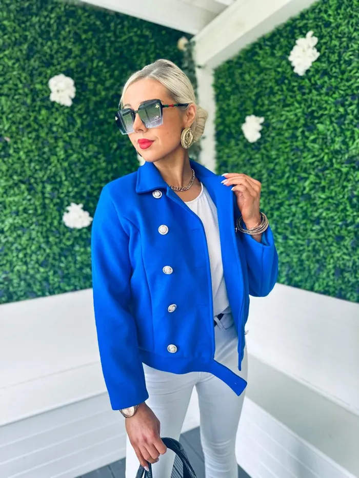 Women Coats and Jackets Canella Lane Jackson Detailed Jacket Cobalt