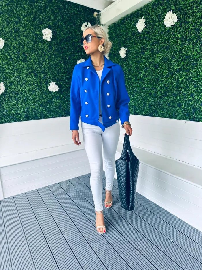 Women Coats and Jackets Canella Lane Jackson Detailed Jacket Cobalt