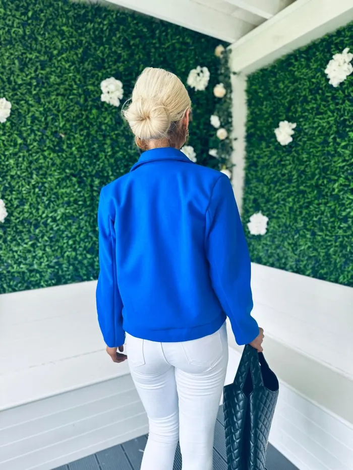 Women Coats and Jackets Canella Lane Jackson Detailed Jacket Cobalt