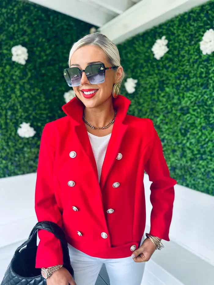 Women Coats and Jackets Canella Lane Jackson Detailed Jacket Red