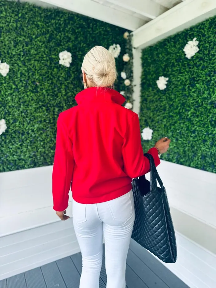 Women Coats and Jackets Canella Lane Jackson Detailed Jacket Red
