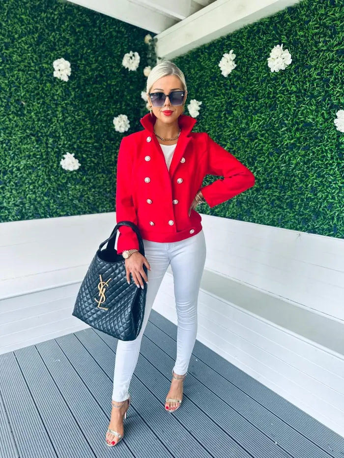 Women Coats and Jackets Canella Lane Jackson Detailed Jacket Red