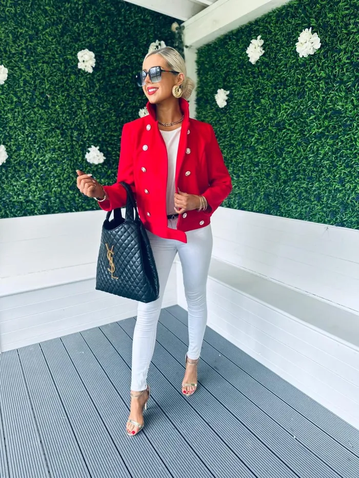 Women Coats and Jackets Canella Lane Jackson Detailed Jacket Red