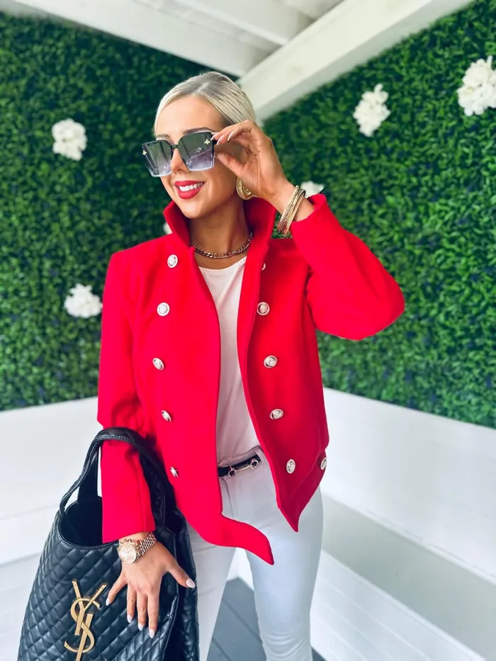 Women Coats and Jackets Canella Lane Jackson Detailed Jacket Red