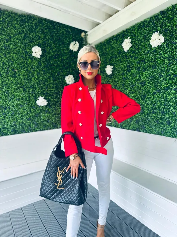 Women Coats and Jackets Canella Lane Jackson Detailed Jacket Red