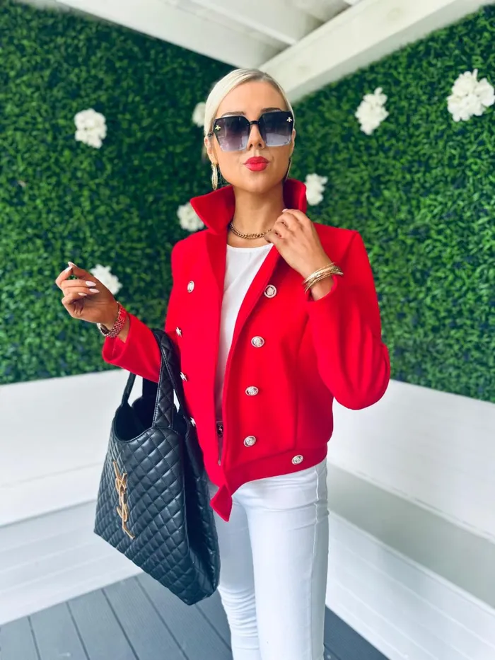 Women Coats and Jackets Canella Lane Jackson Detailed Jacket Red