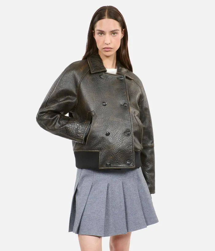 Women Coats and Jackets THE KOOPLES Brown Leather Jacket Women Coats and Jackets THE KOOPLES Brown Leather Jacket