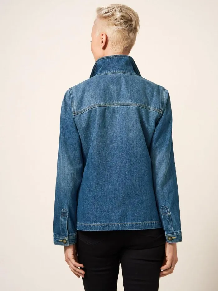 Women COATS and JACKETS White Stuff Carrie Denim Cotton Jacket Mid Denim Women COATS and JACKETS White Stuff Carrie Denim Cotton Jacket Mid Denim