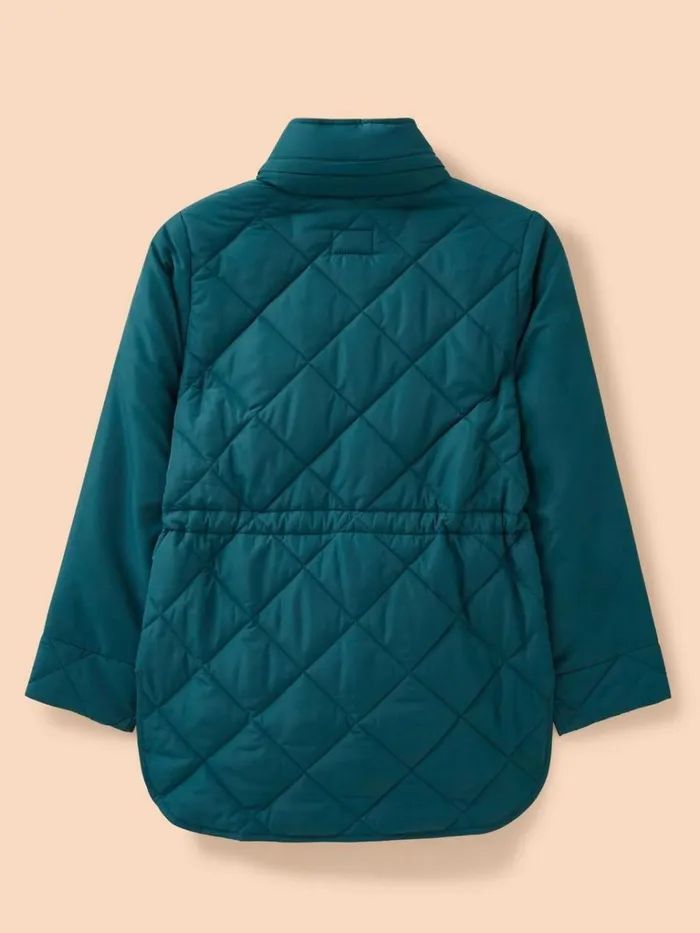 Women COATS and JACKETS White Stuff Emilia Quilted Long Sleeve Coat Dk Teal Women COATS and JACKETS White Stuff Emilia Quilted Long Sleeve Coat Dk Teal