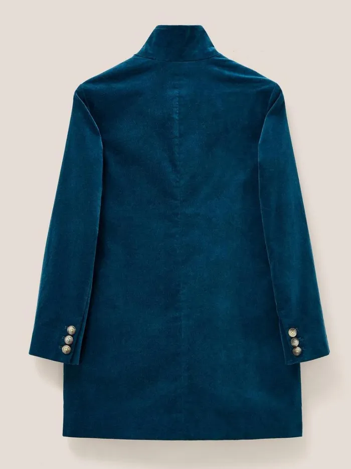 Women COATS and JACKETS White Stuff Karla Smart Velvet Coat Dk Teal Women COATS and JACKETS White Stuff Karla Smart Velvet Coat Dk Teal