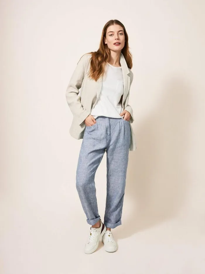 Women COATS and JACKETS White Stuff Scarlett Linen Blend Blazer Light Natural