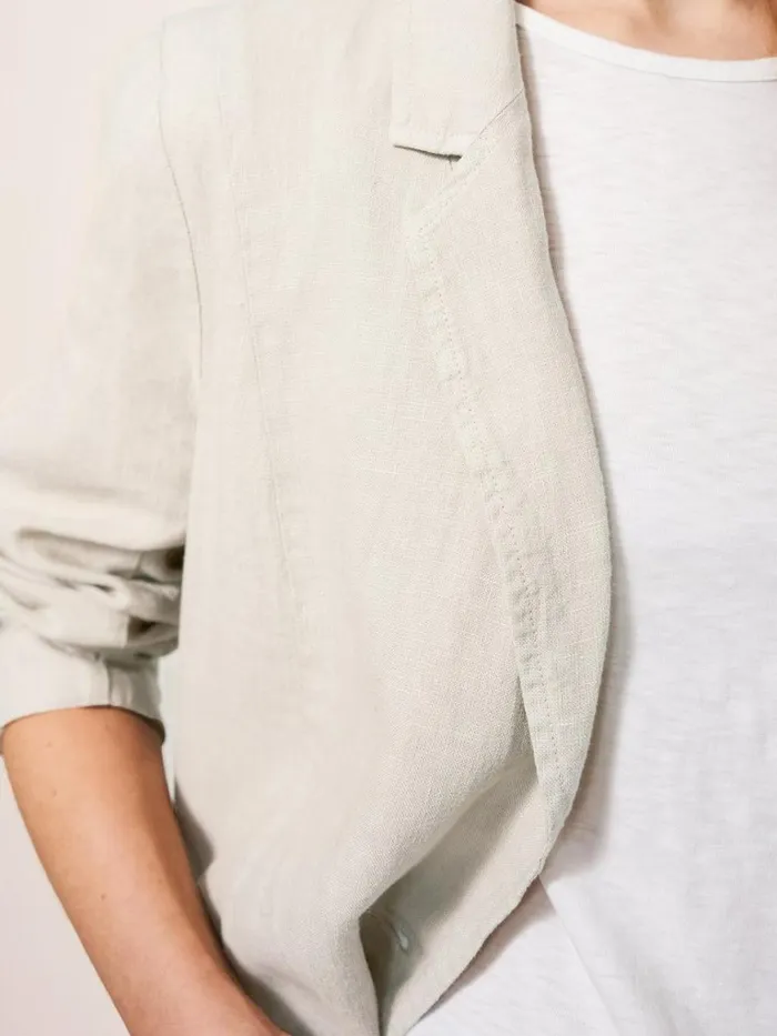Women COATS and JACKETS White Stuff Scarlett Linen Blend Blazer Light Natural Women COATS and JACKETS White Stuff Scarlett Linen Blend Blazer Light Natural