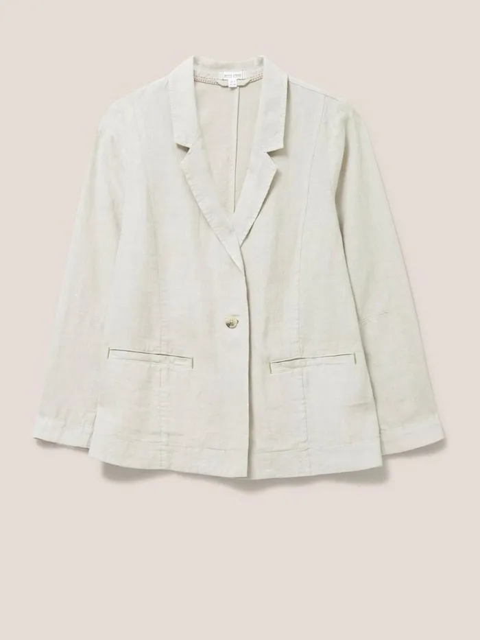 Women COATS and JACKETS White Stuff Scarlett Linen Blend Blazer Light Natural Women COATS and JACKETS White Stuff Scarlett Linen Blend Blazer Light Natural