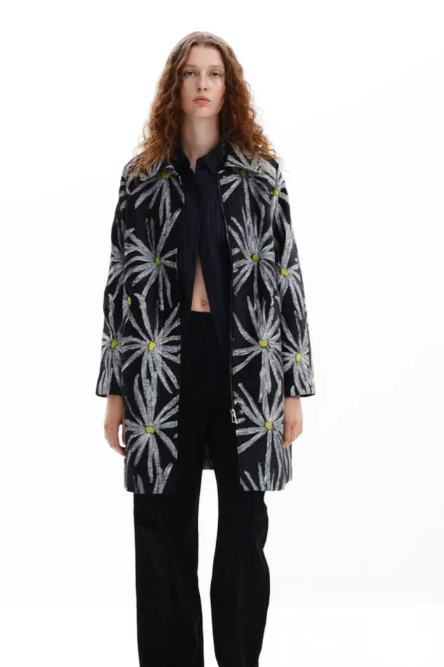 Women Coats And Jackets Desigual Daisy Print Coat