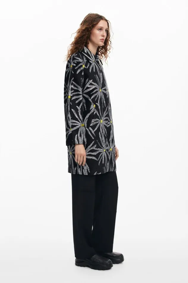 Women Coats And Jackets Desigual Daisy Print Coat