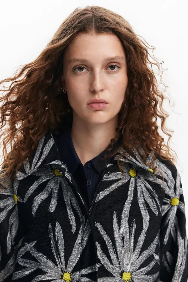Women Coats And Jackets Desigual Daisy Print Coat