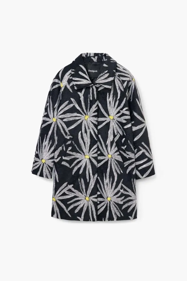 Women Coats And Jackets Desigual Daisy Print Coat
