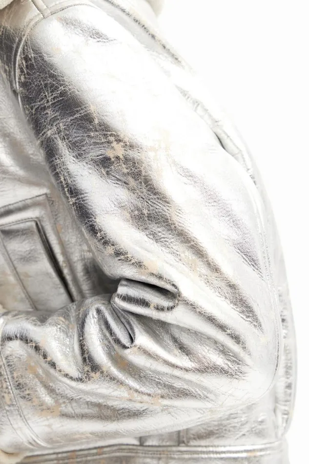 Women Coats And Jackets Desigual Doublesided Metallic Aviator Jacket